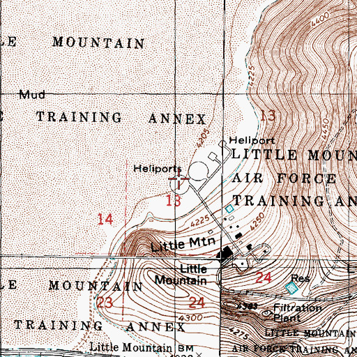 Topographic Map of Little Mountain USAF Heliports, UT