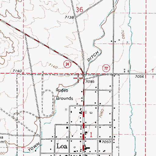 Topographic Map of Loa District Ranger Station, UT