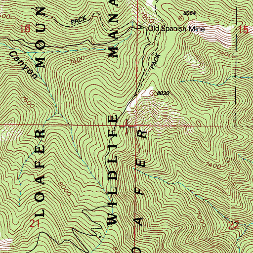 Topographic Map of Loafer Mountain Wildlife Management Area, UT