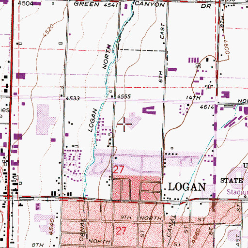 Topographic Map of Logan Regional Hospital, UT