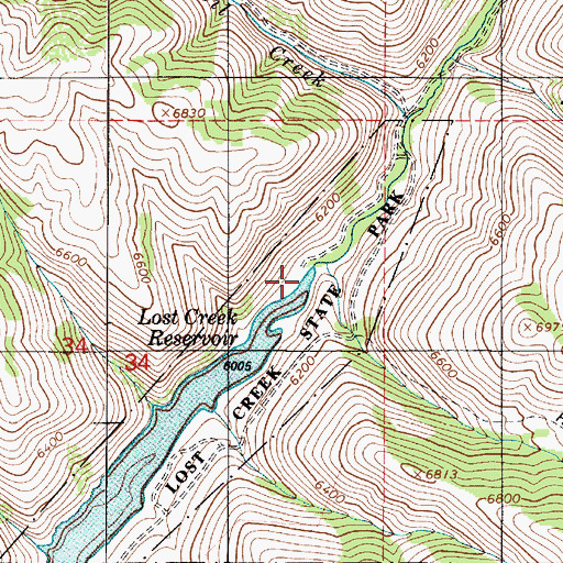 Topographic Map of Lost Creek Campground, UT