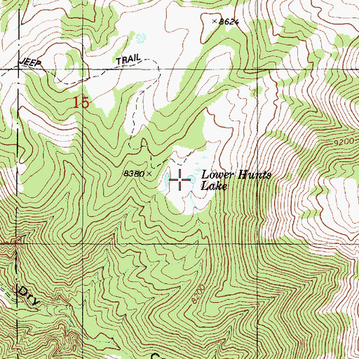 Topographic Map of Lower Hunts Lake, UT