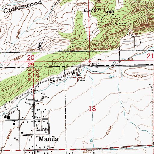 Topographic Map of Manila Cemetery, UT