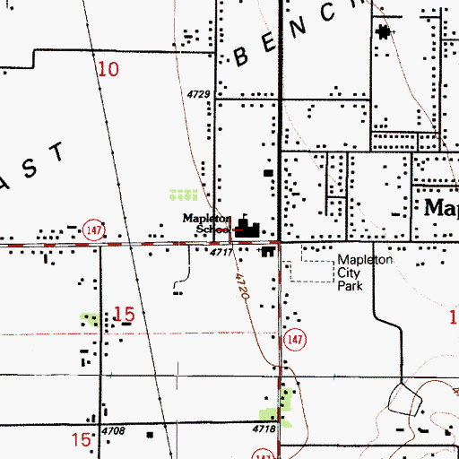 Topographic Map of Mapleton Elementary School, UT
