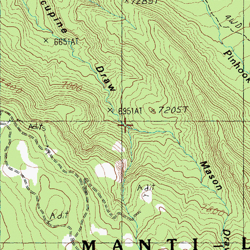 Topographic Map of Mason Draw, UT