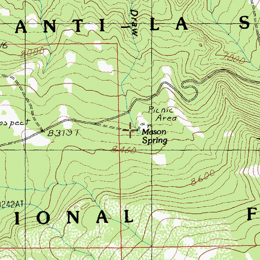 Topographic Map of Mason Spring, UT