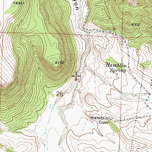 Topographic Map of Meadow Valley Creek, UT