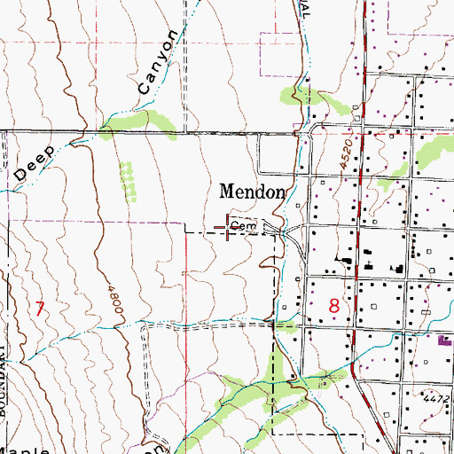 Topographic Map of Mendon City Cemetery, UT