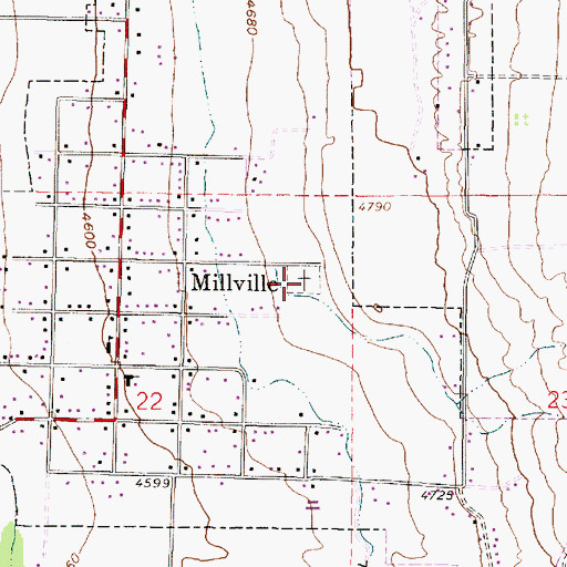 Topographic Map of Millville City Cemetery, UT