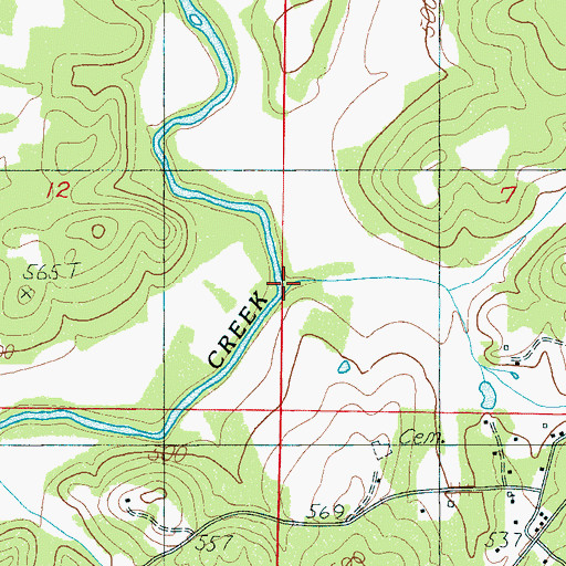 Topographic Map of Jumpers Spring Branch, AL