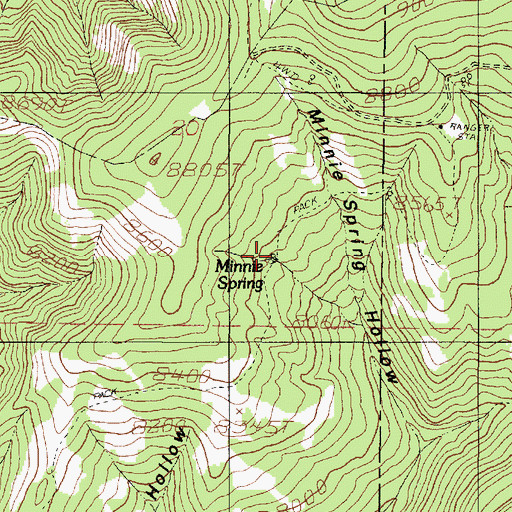 Topographic Map of Minnie Spring, UT