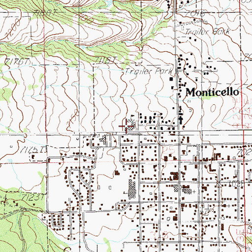 Topographic Map of Monticello Elementary School, UT