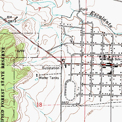 Topographic Map of Mogui Motel Campground, UT
