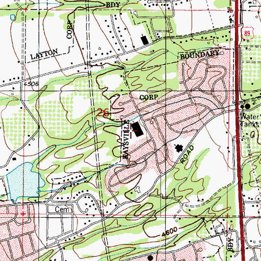 Topographic Map of Morgan Elementary School, UT