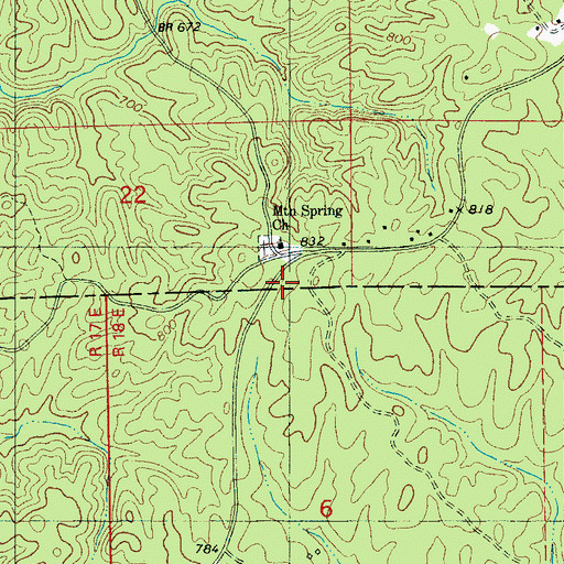 Topographic Map of Kaupps Mill (historical), AL