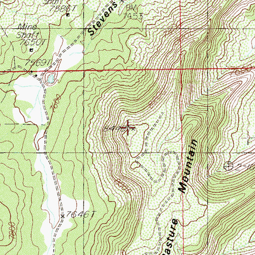 Topographic Map of Mormon Pasture Mountain, UT