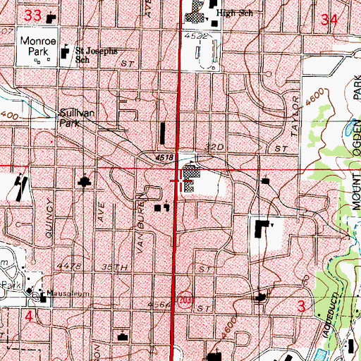 Topographic Map of Mount Ogden Middle School, UT