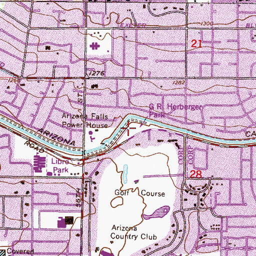 Topographic Map of G R Herberger Park, AZ