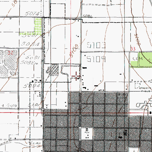 Topographic Map of Mountain View Trailer Park, UT