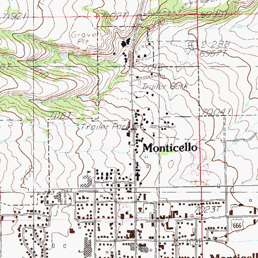 Topographic Map of Mountain View Trailer Park, UT