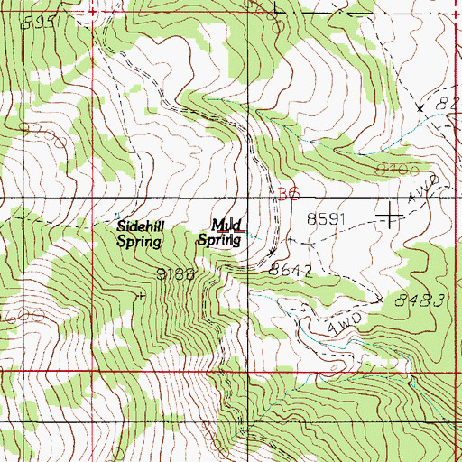 Topographic Map of Mud Spring, UT
