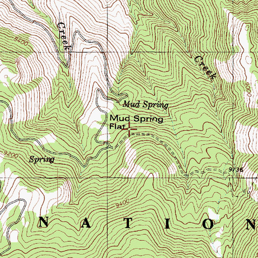 Topographic Map of Mud Spring Flat, UT