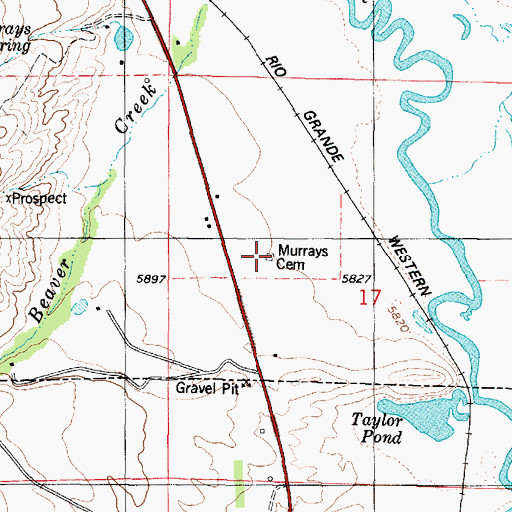 Topographic Map of Murrays Cemetery, UT