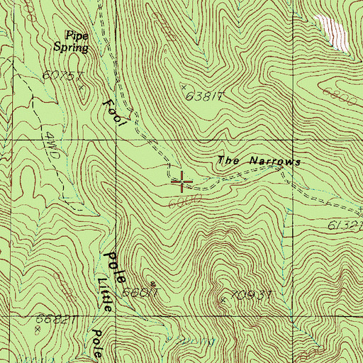 Topographic Map of The Narrows, UT