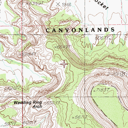 Topographic Map of Natural Bridge, UT