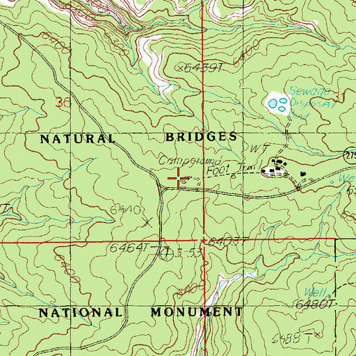 Topographic Map of Natural Bridges National Monument Campground, UT