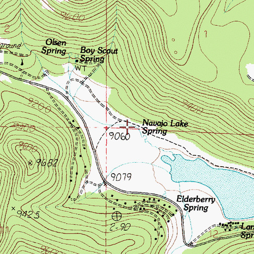 Topographic Map of Navajo Lake Spring, UT