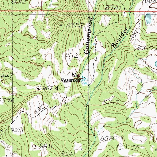 Topographic Map of Ned Reservoir, UT