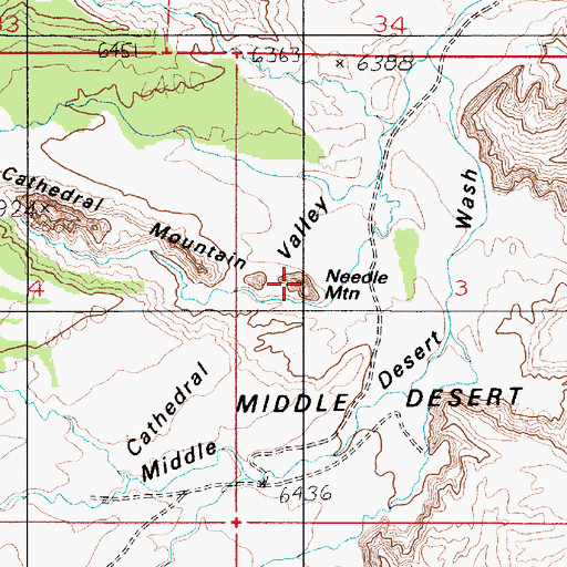 Topographic Map of Needle Mountain, UT