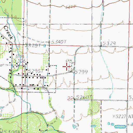 Topographic Map of New Harmony Cemetery, UT