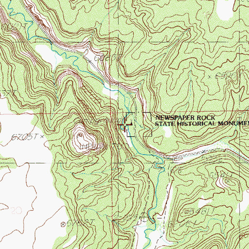 Topographic Map of Newspaper Rock Campground, UT