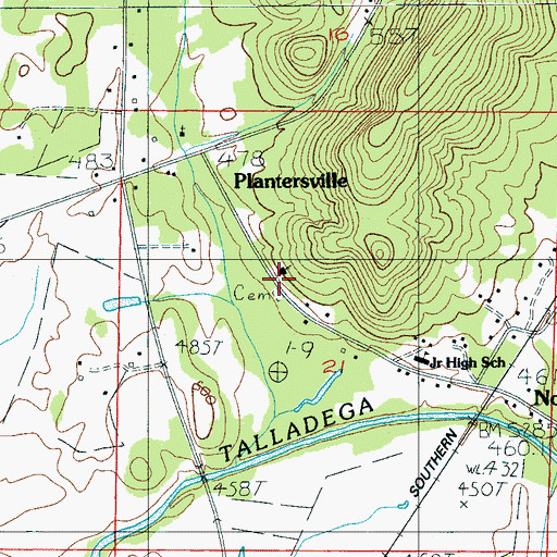 Topographic Map of Kingston Baptist Church, AL