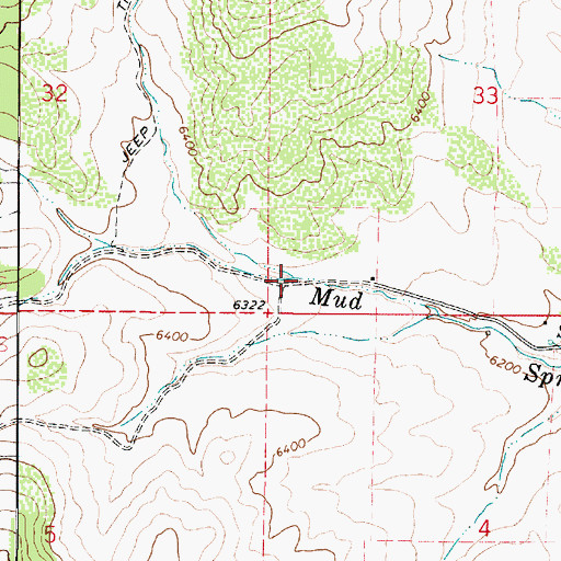 Topographic Map of North Fork Mud Spring Wash, UT