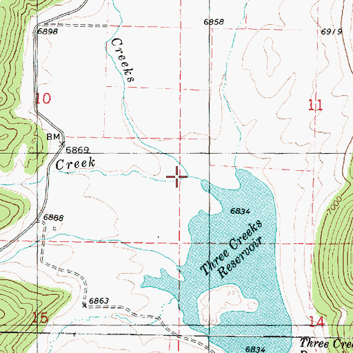 Topographic Map of North Fork Three Creeks, UT