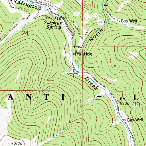 Topographic Map of North Hughes Canyon, UT