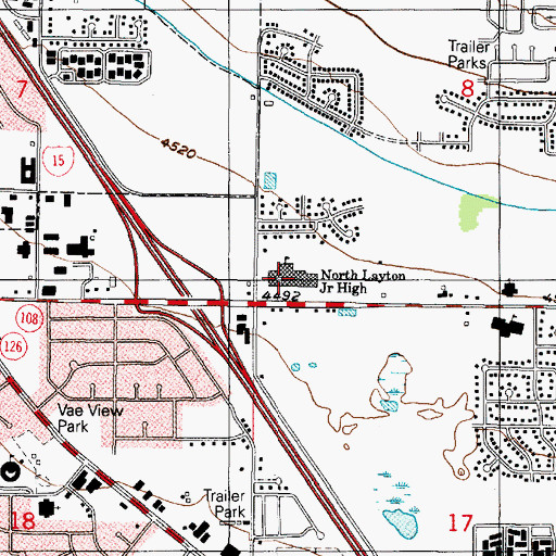 Topographic Map of North Layton Junior High School, UT