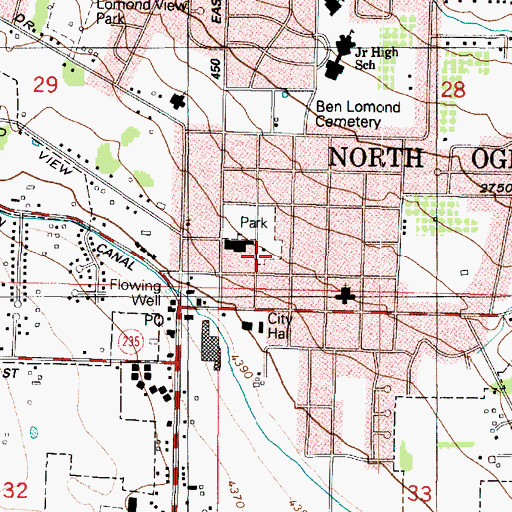 Topographic Map of North Ogden Elementary School, UT