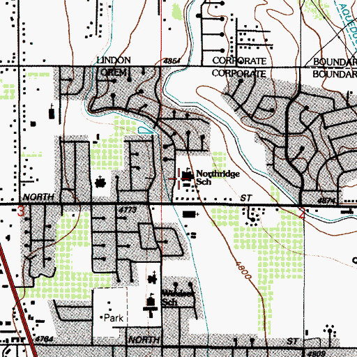 Topographic Map of Northridge Elementary School, UT