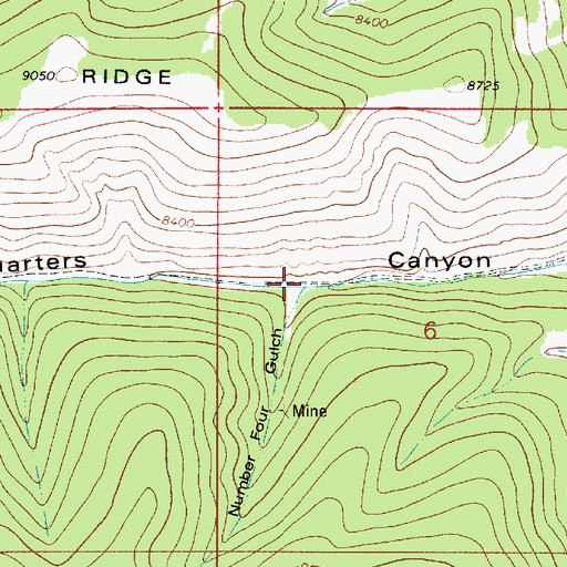 Topographic Map of Number Four Gulch, UT