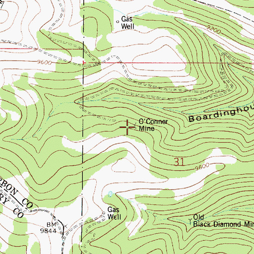 Topographic Map of O'Conner Mine, UT