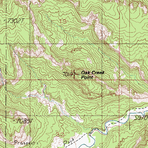 Topographic Map of Oak Creek Point, UT