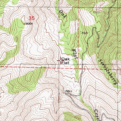 Topographic Map of Oak Flat, UT