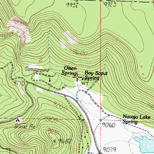 Topographic Map of Olsen Spring, UT