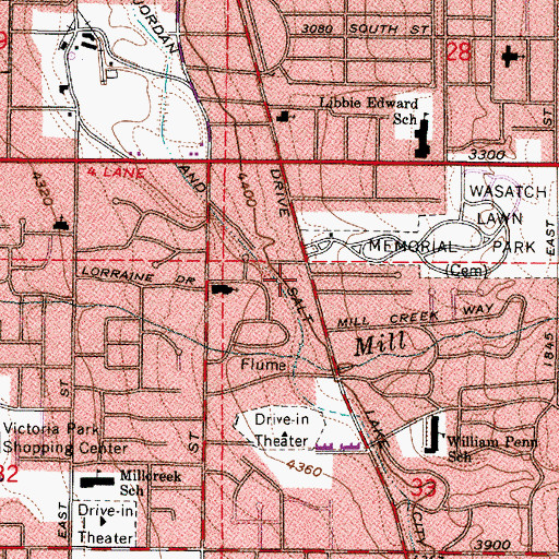 Topographic Map of Olympus View Hospital, UT
