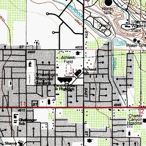 Topographic Map of Orchard Elementary School, UT