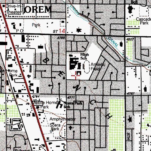 Topographic Map of Orem High School, UT